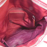 Coach Tan with Burgundy Red Stripe Shoulder Bag