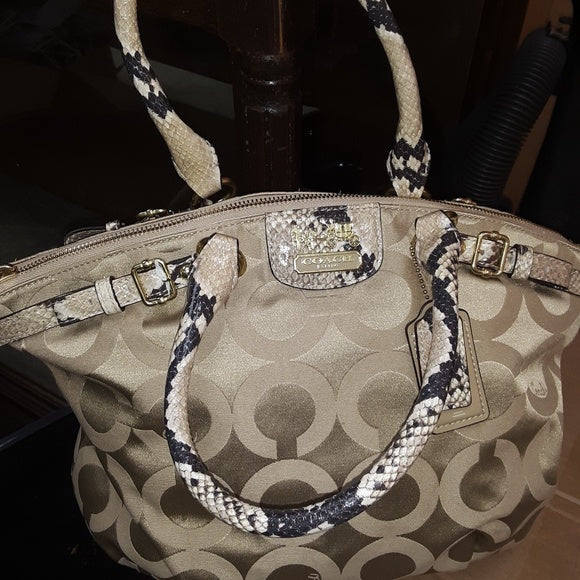 **GORGEOUS** Coach Madison Op Exotic Python Embossed Satchel