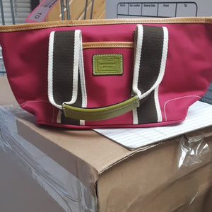 Coach Pink Nylon Mini Hand Bag with Leather Trim