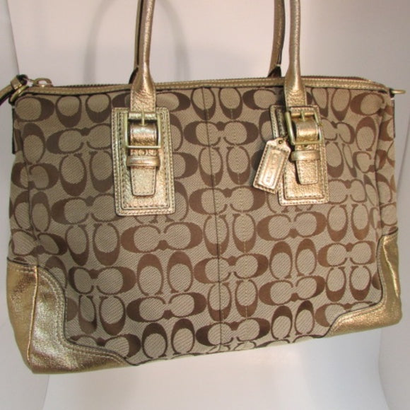 Coach Large Hamptons Signature Satchel Bag