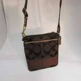 Coach Brown and Bronze Signature Crossbody