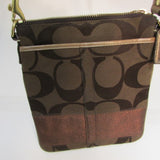 Coach Brown and Bronze Signature Crossbody