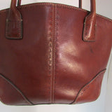 Fossil Brown Leather Dual Top Handle Shoulder Bag
