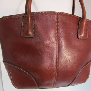Fossil Brown Leather Dual Top Handle Shoulder Bag
