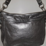 Coach Metallic Gray Leather Zoe Hobo Bag
