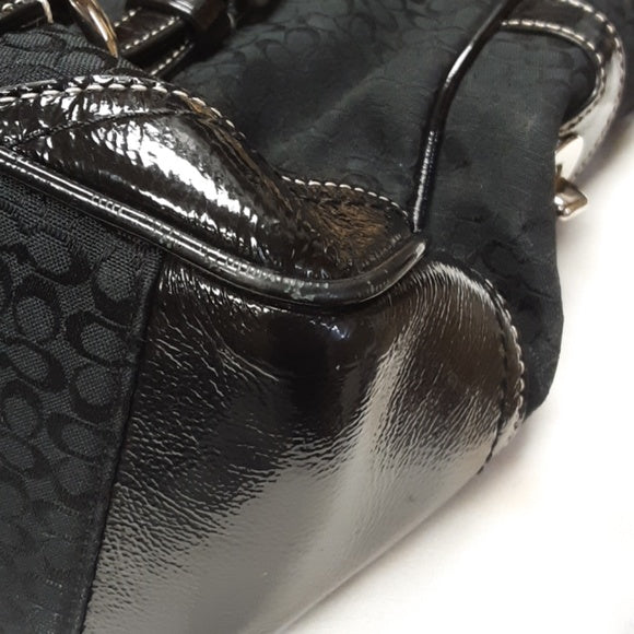 Coach Black Signature Leather Tote Bag
