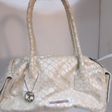 **GORGEOUS** Coccinelle Hand Crafted Cream Leather Handbag