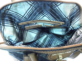 London Fog Lock Key Ostrich Faux Leather Satchel